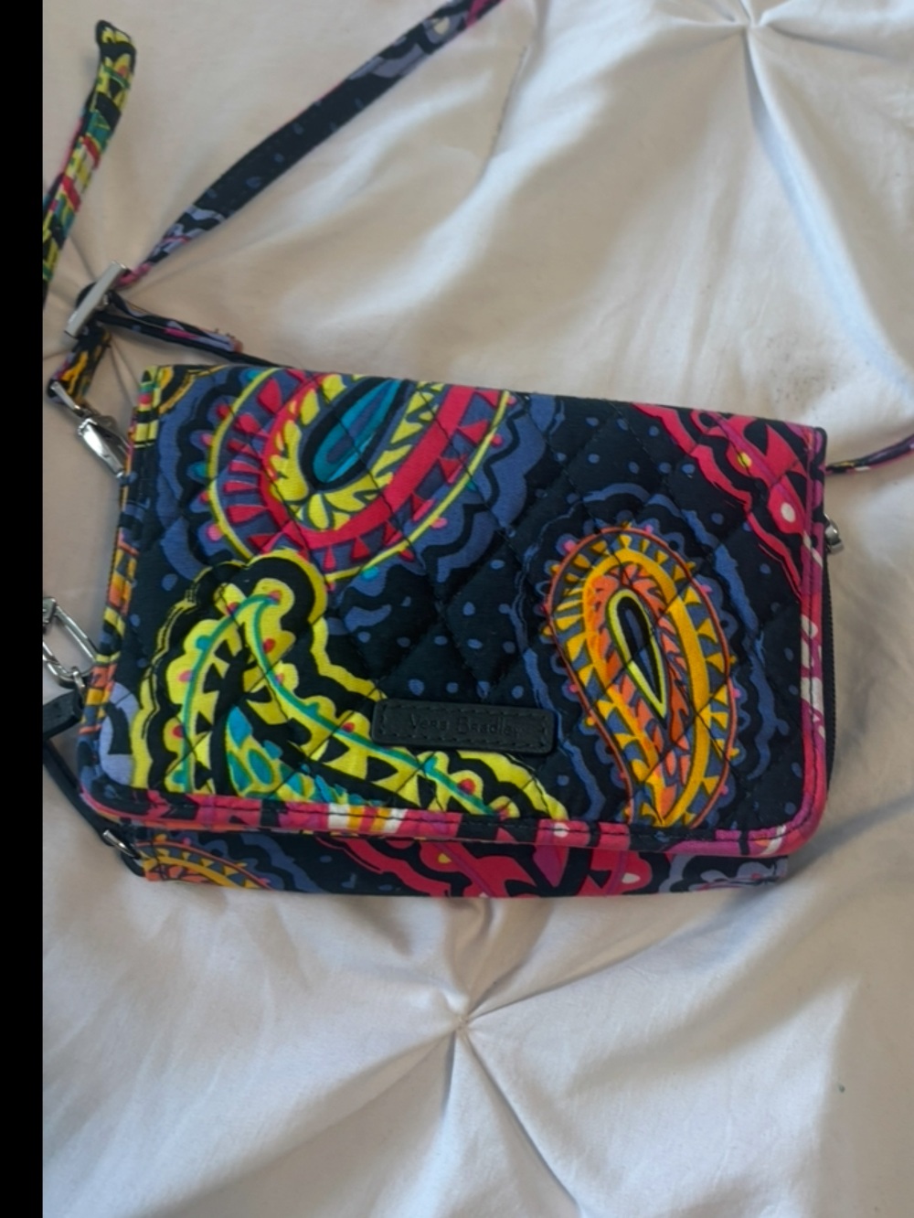 Vera Bradley Navy Multi Paisley Quilted Crossbody